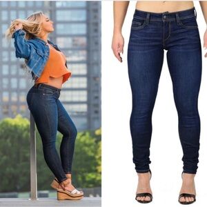 Fran Denim Womens  Kay Stretch Mid Rise Jeans Size 28 Blue athletic denim